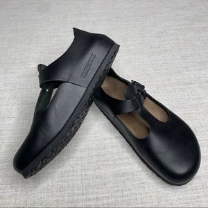 Birkenstock Leather Mary Jane's PARIS Black Clogs